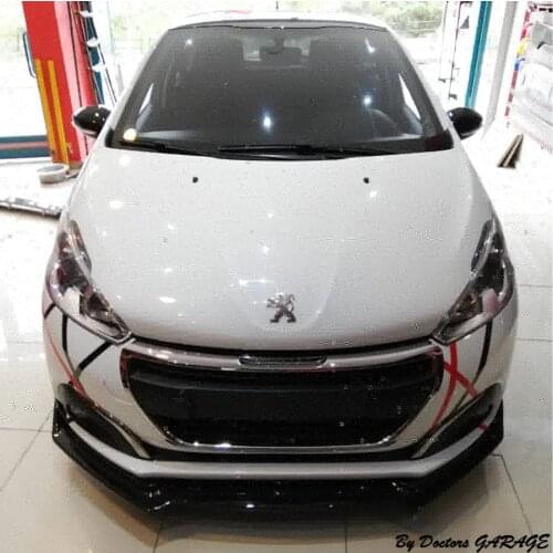Front Bumper Attachment For Peugeot 208 Front Lip Diffuser Car Auto Accessory Car-styling 3 Pcs Sport