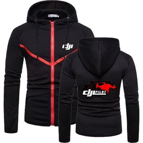 2021 New Dji Mavic Pilot Logo Fitness Sweatshirts Solid Color Style Muscle Sportswear Sleeve Outerwear Coat Zipper Hoodies