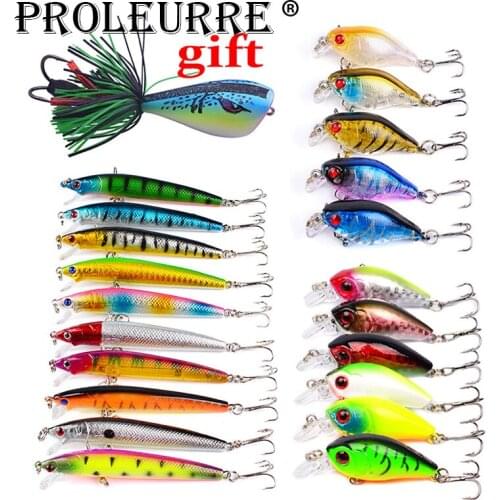New 22pcs/lot Fishing Lures Set Mixed 4 Different Model Hard Baits Artificial Lifelike Bass Crankbait Fishing Tackle Wholesale