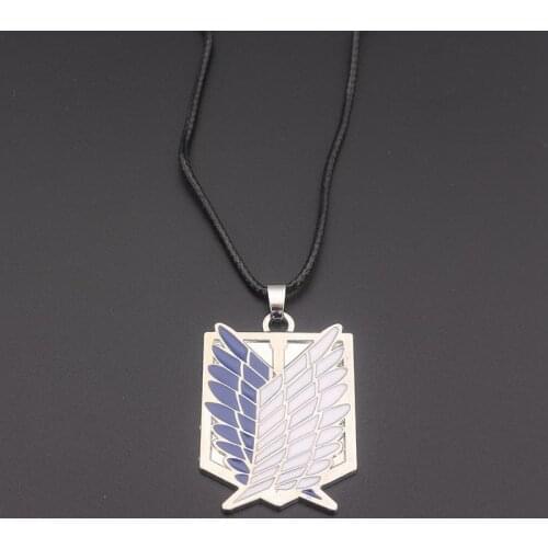 Attack On Titan Necklace Wings of Liberty Scout Legion Emblem Pendant Eren Necklace for Women Man Party Gift