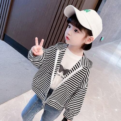 Coat For Girl Striped Girl Coats Kids Casual Style Kids Outerwear Jacket Spring Autumn Clothes Girl