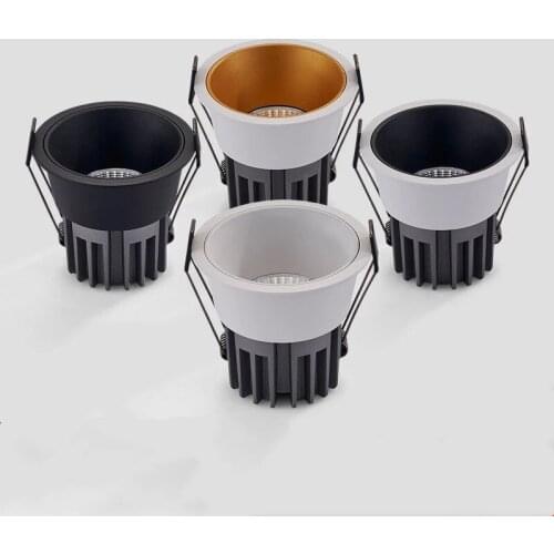 Dimmable Recessed Anti Glare COB LED Downlights 9W/12W/15W LED Ceiling Spot Lights AC85~265V Background Lamps Indoor Lighting