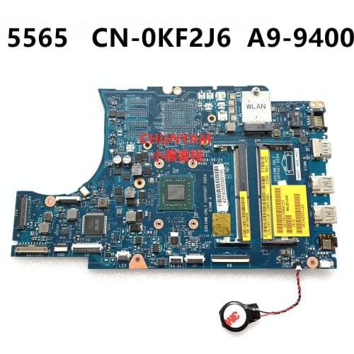 Brand NEW CN-0KF2J6 KF2J6 FOR DELL INSPIRON 5565 laptop motherboard BAL23 LA-D804P REV:1.0(A00) A9-9400 Mainboard notbook PC