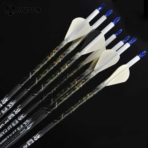 30 Inches Spine 400 Pure Carbon Arrow Archery Arrow for Compound Bow Arrow 7.5mm Carbon Shaft