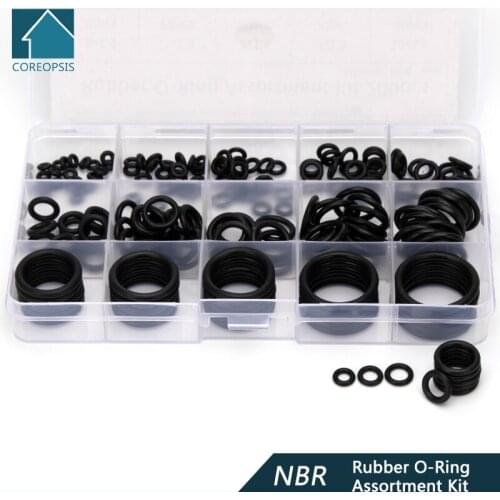 200PCS/1 BOX PCP NBR Rubber Gasket Replacements Sealing O-rings Durable Socket Black 15 Sizes Available O-rings DQ001