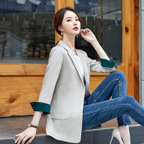 Women Casual Suit Coat Business Blazer Long Sleeve Jacket Female Work Office Lady Suit Pocket Business Blazer