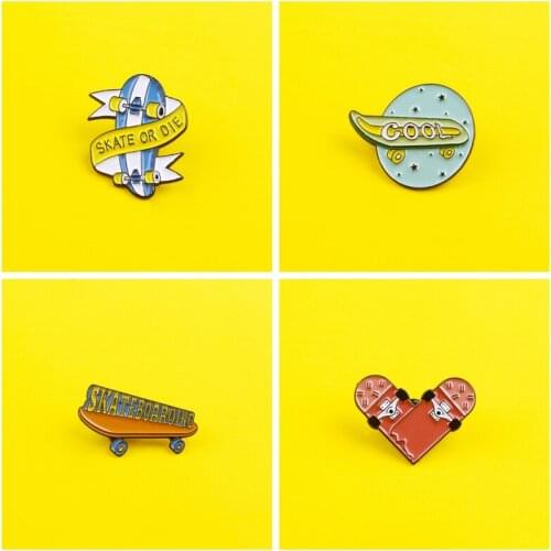 Skateboard Badge Movement Clothes Lapel Pin Metal Brooches Anime Decoration Jewelry Gift Accessories Icon On Clothes Brooch Pin
