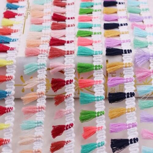 1Yards Lace Ribbon Sewing Pom Pom Silk Tassel Fringe Trim Pompoms Tassel Trim 2.5cm/Width Ball Fringe Clothing Accessory Tassels