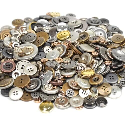 100g/pack Randomly Mixed Shiny Metallic Resin Buttons Arts Crafts Cardmaking Scrapbooking Sewing Button Embellishments 9-20mm