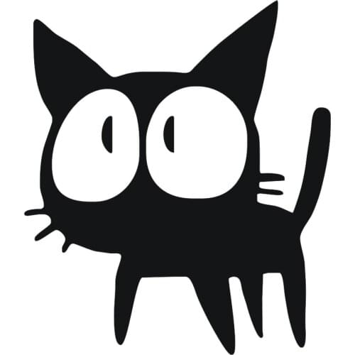 12.7CM * 11CM Funny Cute Cat Auto Reflective Decal Pvc Personality Colorful Waterproof Car Styling Sticker Black/White/Red