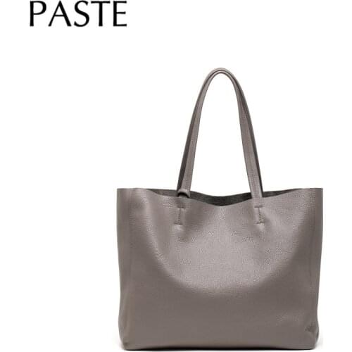 2020 European Winter Large 100% Real Leather Women Handbag with Purse Neverful High Quality Female Tote Shopping Shoulder Bags