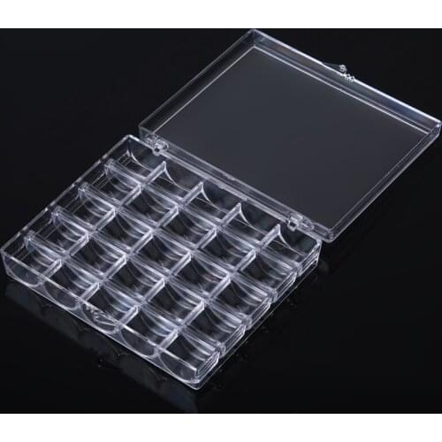 25Grid Bobbins Storage Box Sewing Machine Spools Clear Plastic Case Storage Box For Sewing Machine Home Sewing Tools PC878765