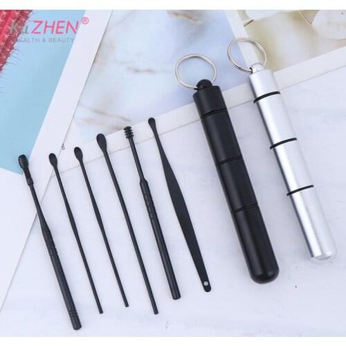 5/6Pc Stainless Steel Earpick Ear Cleaner Spoon Ear Wax Removal Kit Ear Wax Remover Ear Wax Removal Tool Ear Care Cleaning Tool