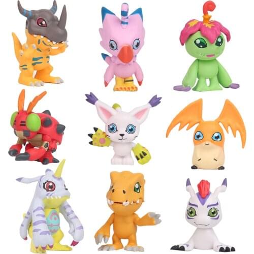 9pcs/set 4-5cm PVC New Digimons Digita Dragon Dinosaur Cartoon Action Figure Model Kids Doll Toy