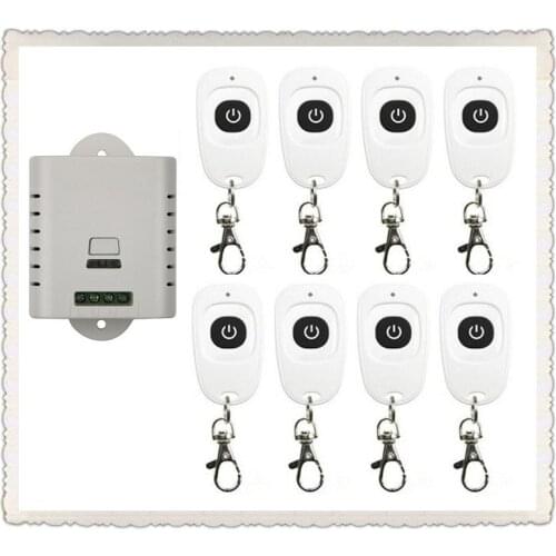 AC85V 110V 120V 220V 250V 1CH Wireless Remote Control Switch System Receiver & 8pcs one-button waterproof Remote 315mhz/433mhz
