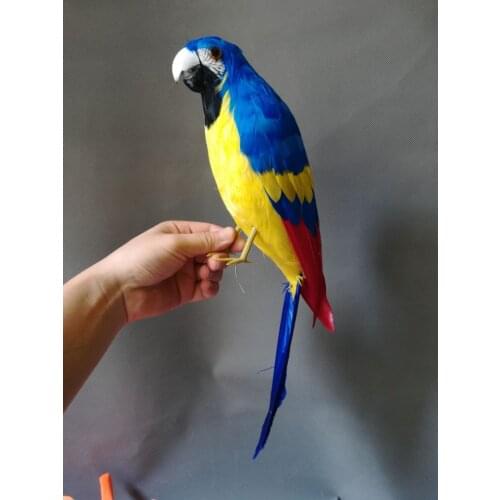 Big simulation blue&yellow parrot model polyethylene & furs parrot bird doll gift about 42cm 0088