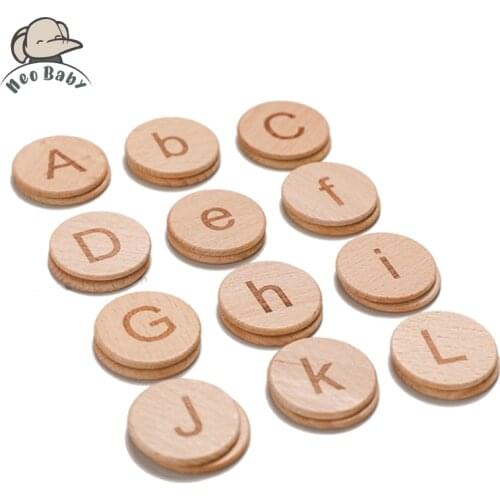 1Set Letters Wooden Piece Baby Montessori Toy Children Language Learning Educational Toys Baby Teether Sensory Toys Accessories