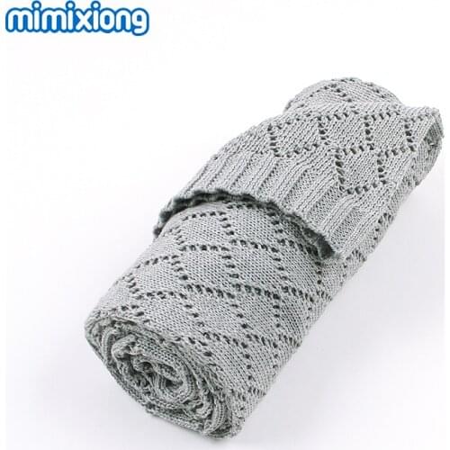 Baby Blankets Fashion Candy Color Knitted Newborn Swaddle Wrap Blanket for Stroller Sofa Bed Covers 100*80cm Toddler Kids Quilts