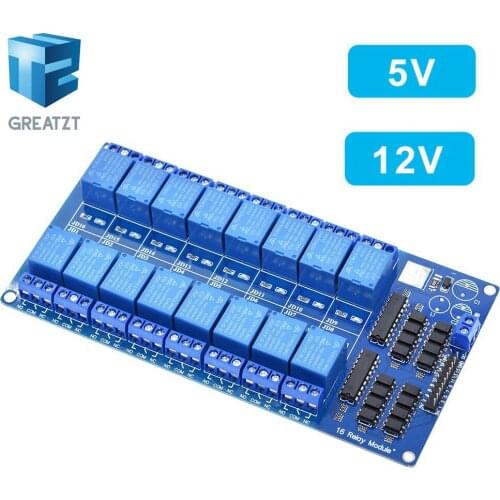 GREATZT 5V 12V 16 Channel Relay Module for arduino ARM PIC AVR DSP Electronic Relay Plate Belt optocoupler isolation