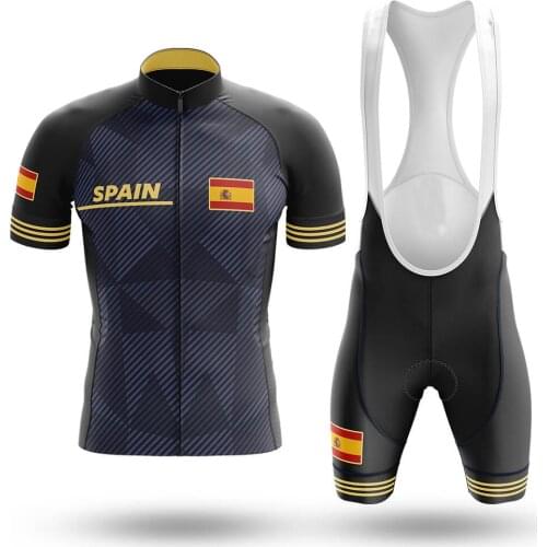 Spain Mens Summer Cycling Jersey Set Bicycle Clothes MTB / Bib Shorts Breathable 20D Gel Pad / Quick Dry / Cycling Suit 2020