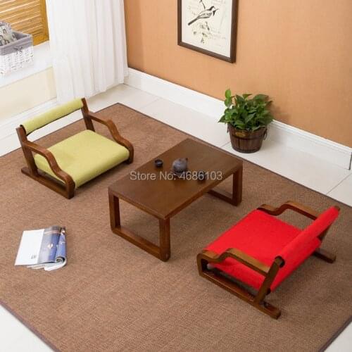 New japanese chair Solid Wood and Room Chair Fabrics Household Leisure Tea Table and Chair Combination Balcony Floating Window