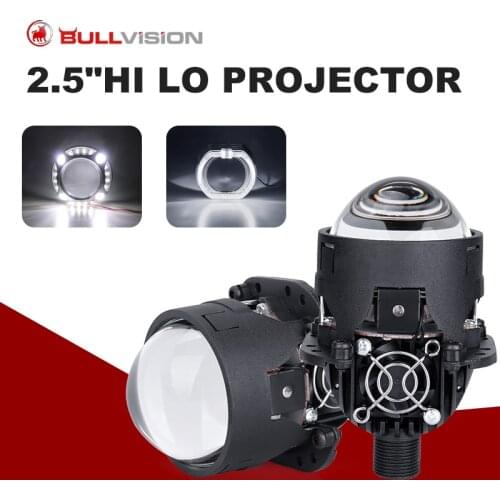 2PCS Metal 2.5 inch Bi LED projector lens H4 H7 9005 9006 Angel Eyes led Auto Car-Styling Hi/Lo Universal Car Retrofit HID 6000K