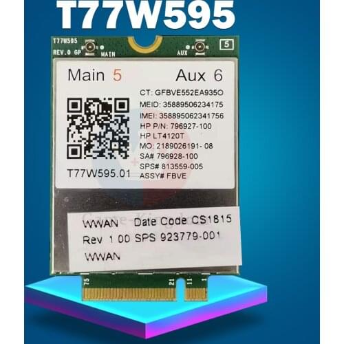 Lt4120 X5 LTE T77W595 796928-001 4G WWAN M.2 150Mbps LTE Modem For HP Elite x2 840 850 G3 640 650 645 G2