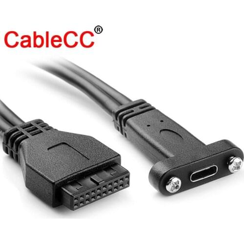 CY Single Port USB 3.1 Type C USB-C Female to USB 3.0 Motherboard 19pin Header Cable 40cm