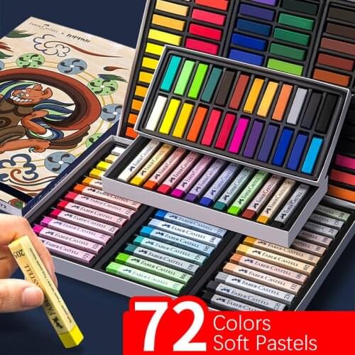 1set FABER-CASTELL Soft Pastels Set Limited Water Soluble Pastel Chalk 12/24/36/48/72 Colors Drawing Painting Art Supplies