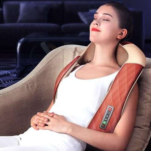 Multi-function 3D Kneading Massage Shawl With Heat Electrical Shiatsu Back Neck Shoulder Massager Foldable Massagem