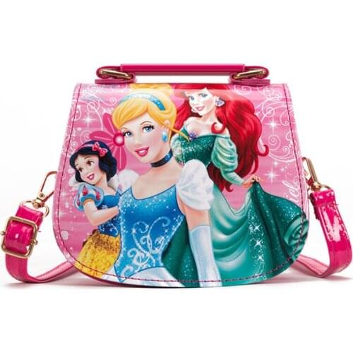 Fashion Princess Mini Bag Handbag For Girls Cartoon Elsa Anna PU Waterproof Should Bag Girls Female Messenger Bags