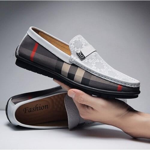 Genuine Leather Mens Casual Shoes Cowhide Men Flat Loafers Outdoor Male Walking Driving Footwear Office Business Dress Shoes