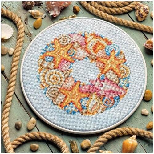 Shell Needlework Kit NOT PRINTED Cross stich Painting Set Cross Stitch Kits Cross-stitch Embroidery Set Stitch Kits Cross