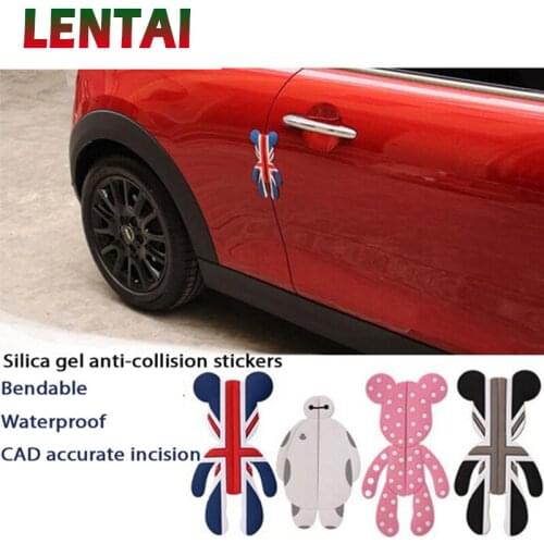 LENTAI 1Pair Car door stickers anti-rub Cartoon Styling For Abarth Fiat 500 BMW E46 E60 E36 E34 Mercedes Benz W204 Volvo XC90