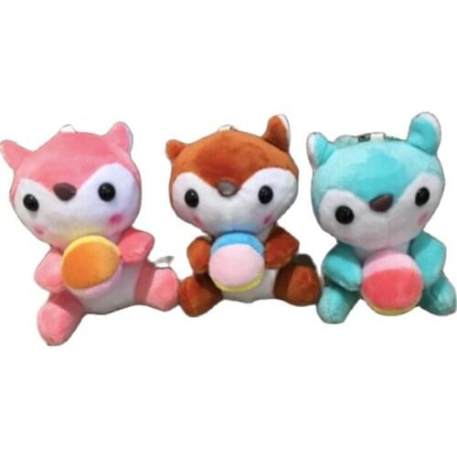 Wholesale 45pcs/lot 3 Colors 12CM Squirrel With Ball Stuffed Plush Toy New Baby Gift Animal Toys