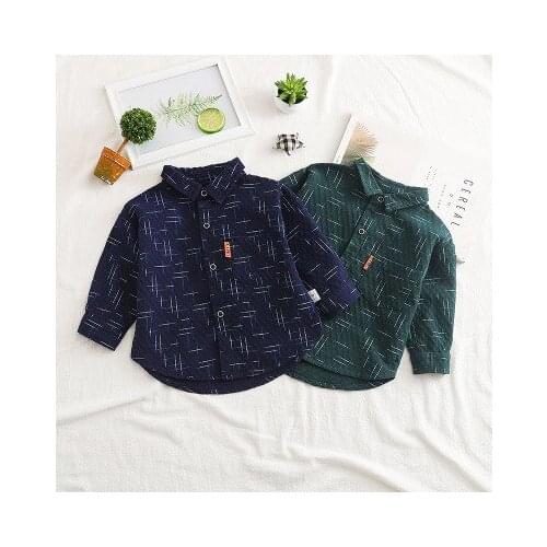 Autumn Childrens Clothing Baby Boys Shirts 2020 New Korean Kids Boys Long-sleeved Shirts Childrens Plaid Shirt Baby Top Tees