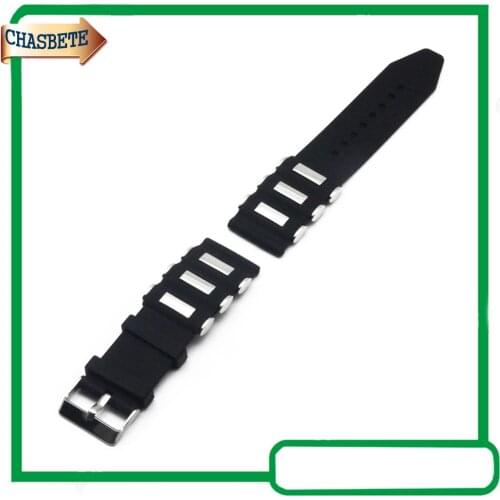 Silicone Rubber Watch Band for Diesel Watchband 22mm 24mm 26mm Men Women Resin Strap Belt Wrist Loop Bracelet Black + Pin + Tool