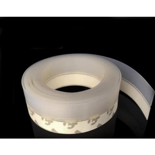 25mm width windproof transparent silicone rubber bar door window bottom sealing strip self adhesive tape weatherstrip