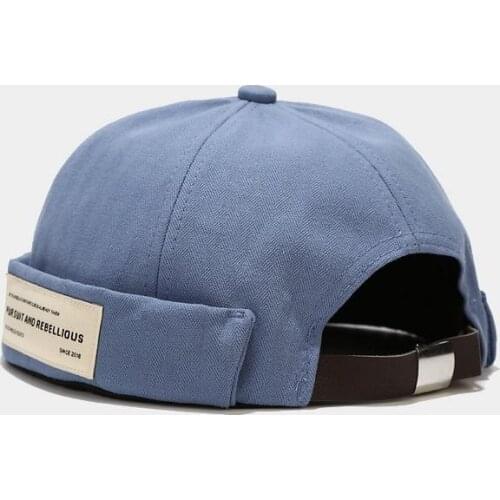 LDSLYJR Vintage Docker Cap Brimless Hat Breathable Beanie Hats Cotton Adjustable letter Landlord Sailor Cap Men and Women 44