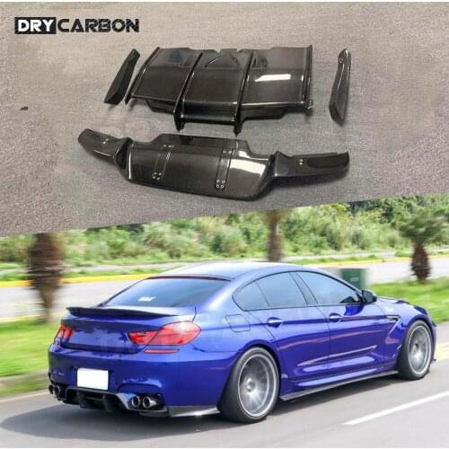 For 6 Series Carbon Fiber Rear Lip Diffuser Splitters Aprons for BMW F06 F12 F13 M6 2012-2016 PSM Style Car Bumper Guard