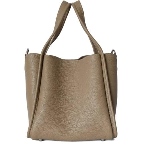 2021 New Arrvial Bucket Bag 100% Genuine Leather Women Shoulder Bags Female Soft Handbags High Quality Ladies Classic Tote Bag