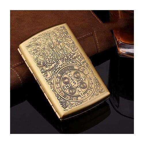 12 Cigarette Cros Pattern Female Copper Cigarette Case Waterproof Cigarette Box Storage Sealed Slim Portable Personalized Gifts