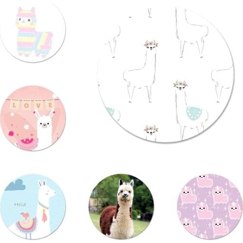58mm Lama Llama Alpacas Icons Pins Badge Decoration Brooches Metal Badges For Clothes Backpack Decoration