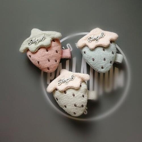 1PCS Autumn Style Knitting Patch Strawberry Kid Hair Clip Cute Cartoon Fruit Girls Hair Grip Hair Barrette Hair Accessory