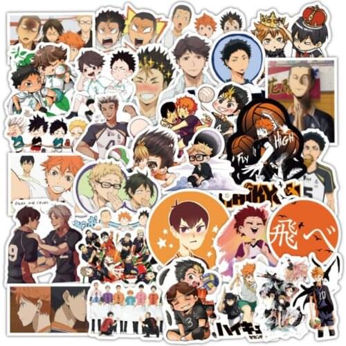 10/30/50 PCS Anime Volleyball Teenager Cartoon Graffiti Laptop Skateboard Guitar Helmet Waterproof Sticker Decoration Wholesale