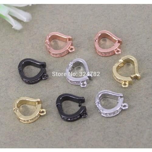 10pcs Micro Pave CZ Removable Bail,Micro Pave CZ Clasps,Pendant Enhancer Clasp,Pendant Bail Clasp,For Jewelry Making