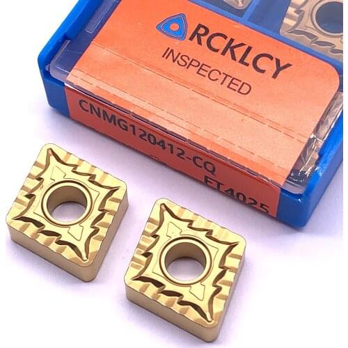 10pcs RCKLCY Carbide Inserts CNMG080412 CQ FT4025 CNC Lathe Cutter Turning Tools Tungsten Insert Machining steel