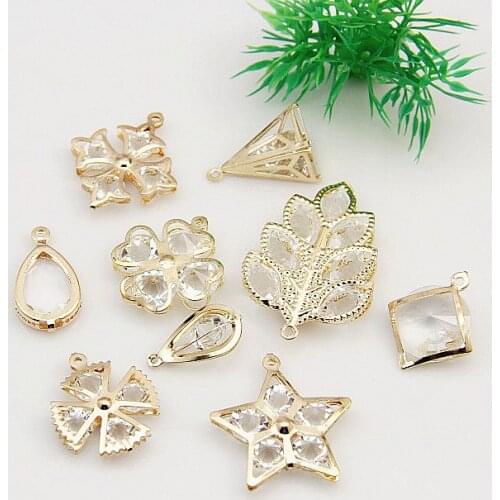 12pcs/lot fashion Artifical Crystal Flower Necklace Pendants for Jewelry Making Bracelet earring Accessories Handmade DIY Crafts