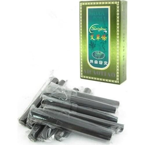 20Pcs/lot 12*120mm Smokeless Moxa Rolls Chinese Traditional Roller Stick Black Roller Burner Moxibustion Acupuncture Massage
