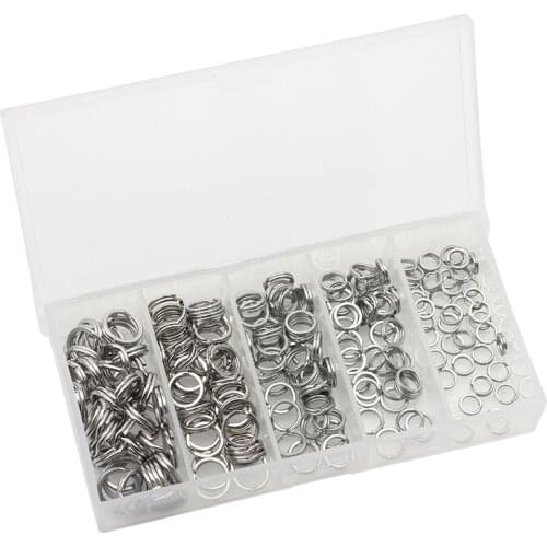 200Pcs Connecting Fishing Rings Set Stainless Steel Split Hard Bait Lure Connector Accessory Tackle High Strengthen O Ring Plier